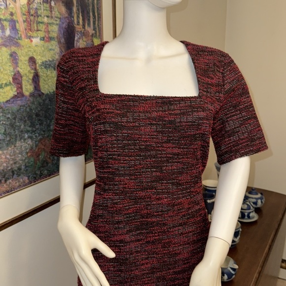 Ann Taylor Black and Red Tweed Dress Size 10 Petite - Picture 2 of 10